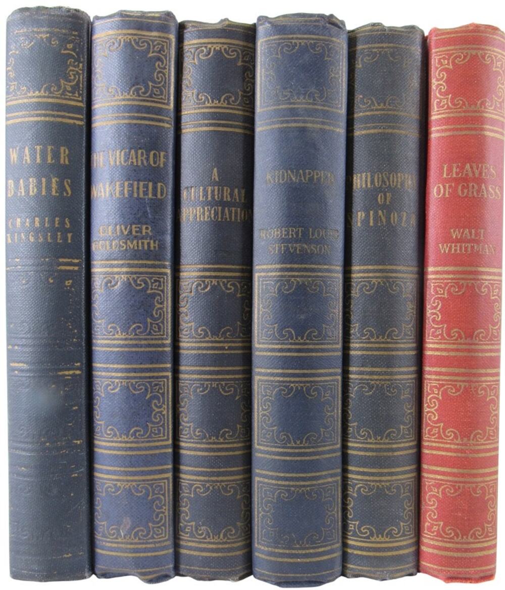 Lot of 6 Vintage 1942 Books Inc Art-Type Edition Classics Faux Leather
